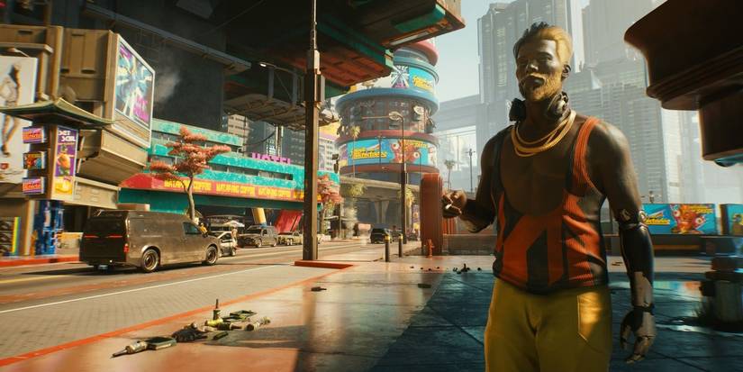 cyberpunk 2077 npc looking onward Cropped