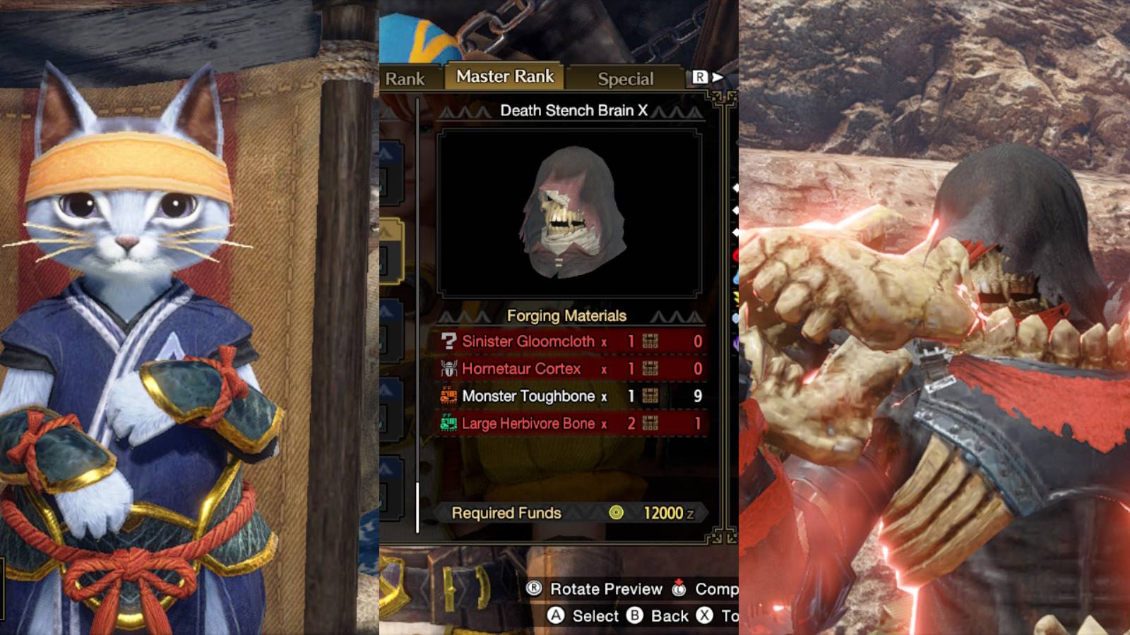 dark stench brain armor set monster hunter rise sunbreak palico