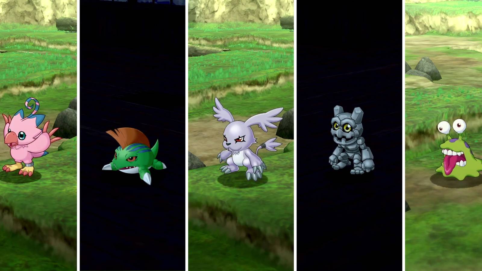 Five of the many befriendable Digimon in Digimon Survive