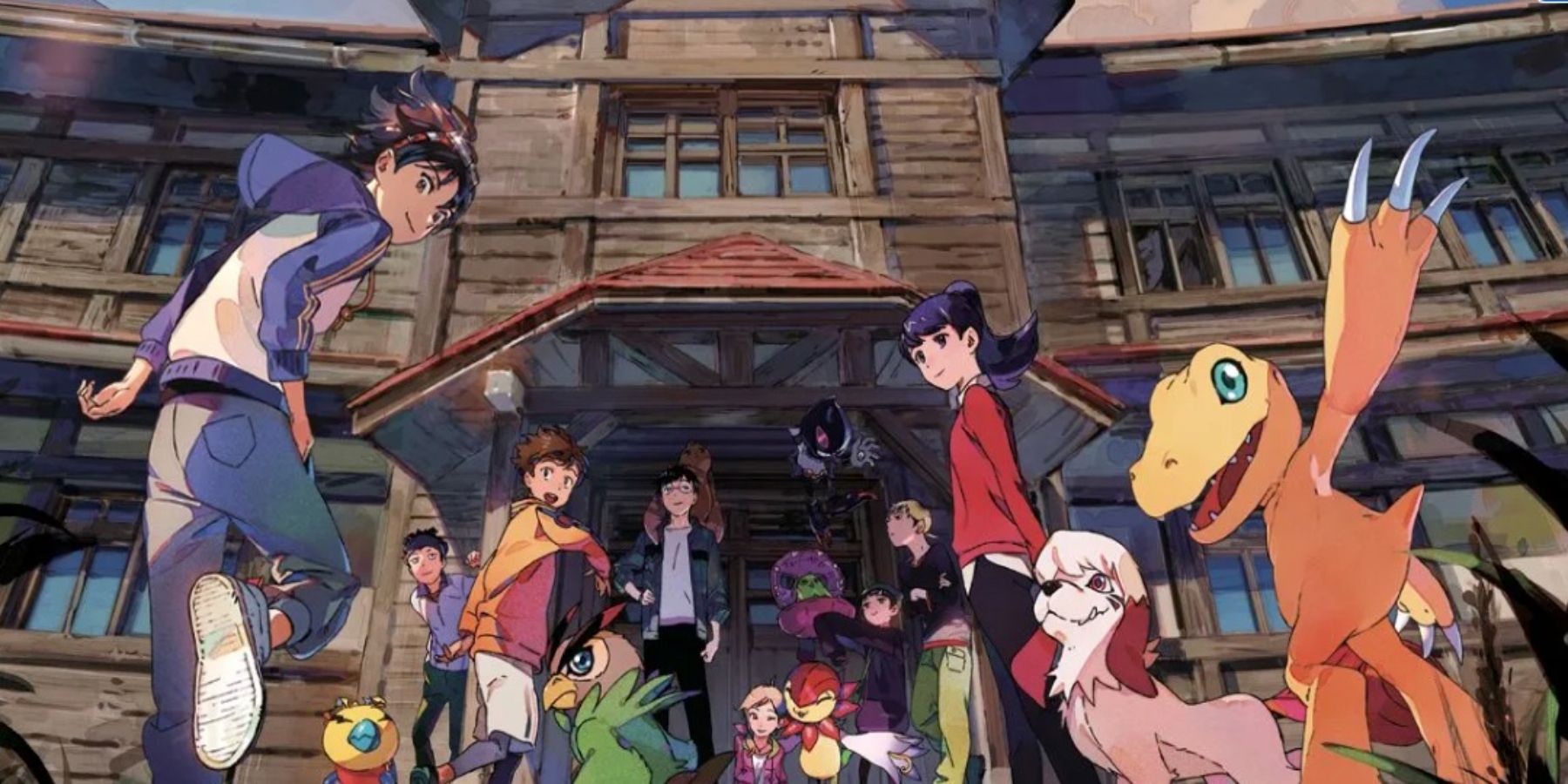 digimon survive key art with numerous iconic characters