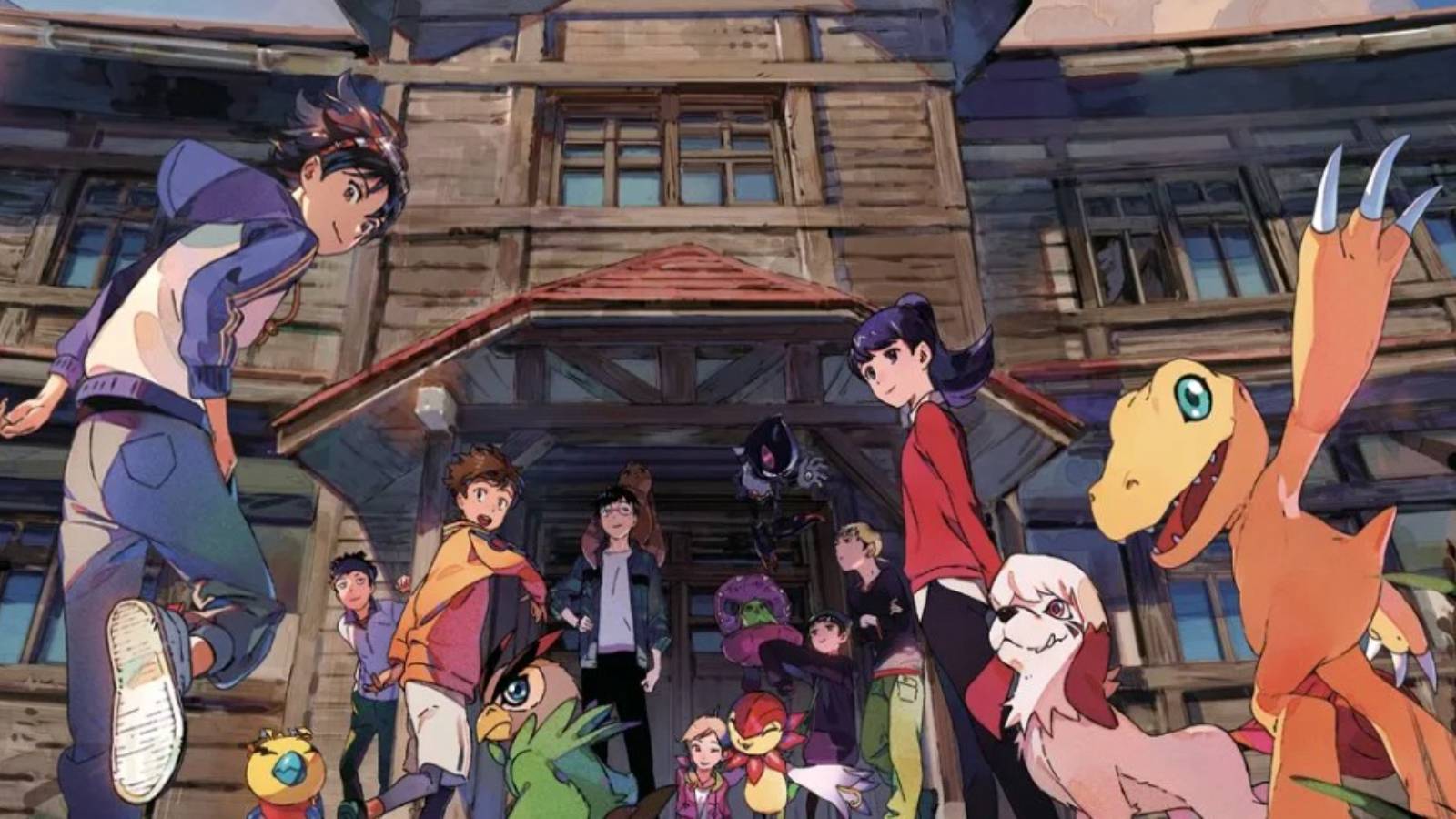 digimon survive key art with numerous iconic characters