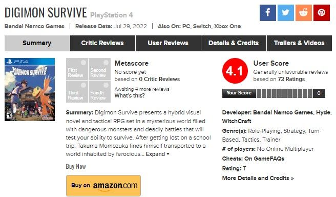 digimon survive ps4 metacritic