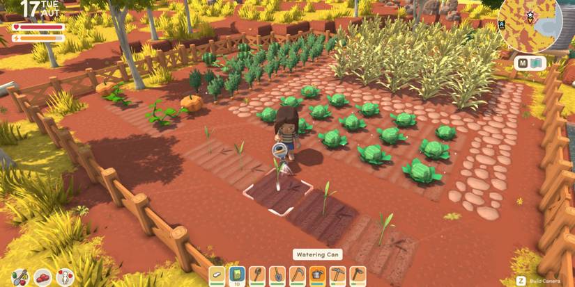 Dinkum player watering their crops