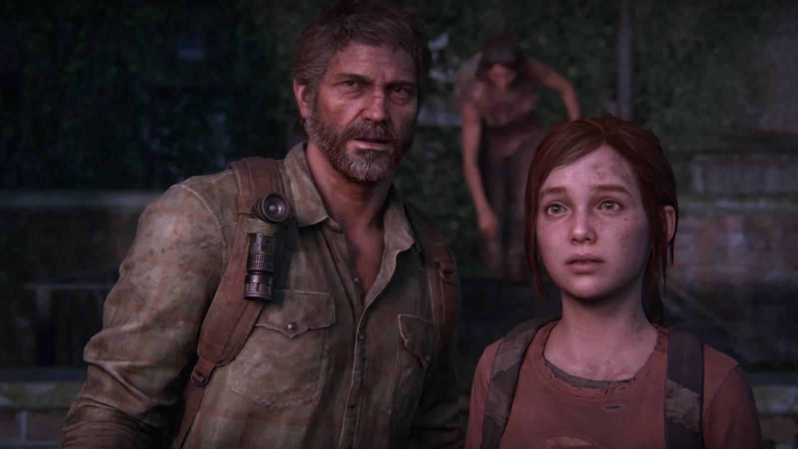 Joel and Ellie standing next to one another in the Last of Us: Part 1