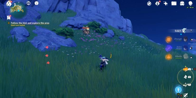 eula fighting enemies in genshin impact