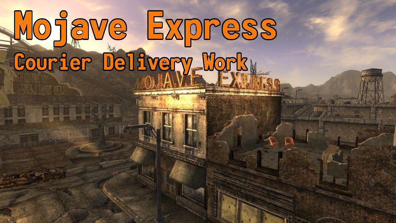 Image from Fallout: New Vegas showing the Mojave Express building.