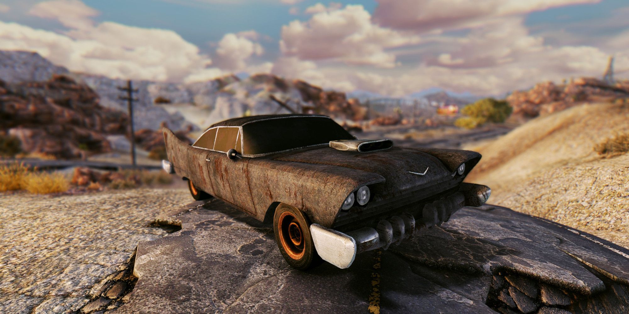 A car in the Fallout universe, modelled on a classic American muscle car