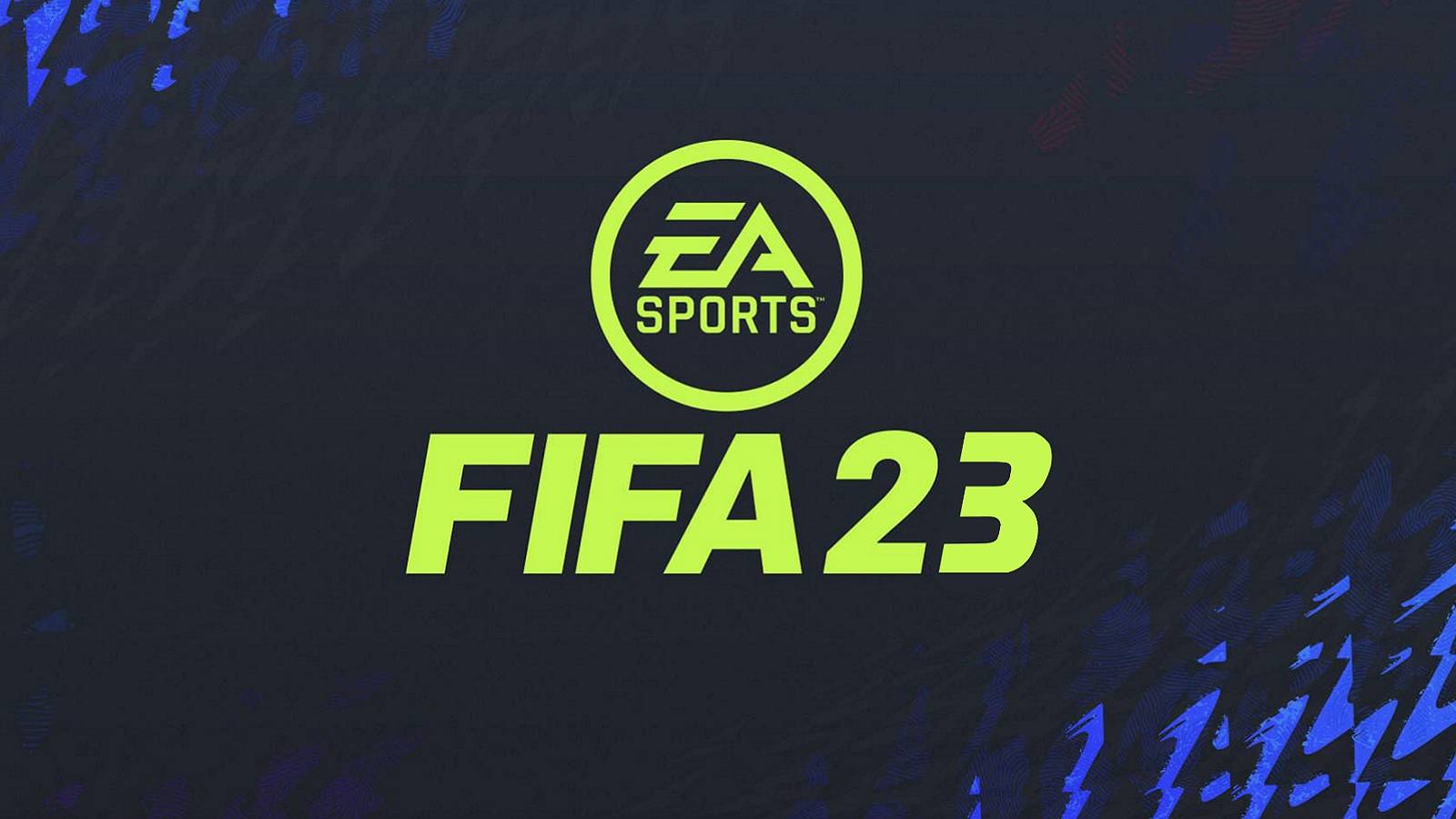 The EA Sports and FIFA 23 logo on the dark background.