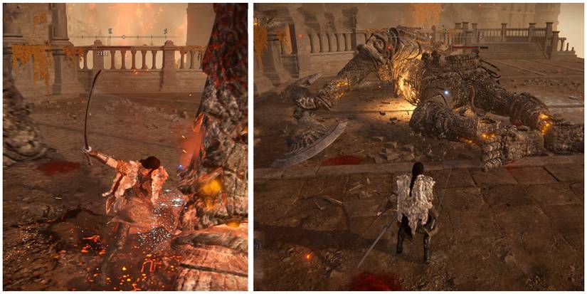 fighting the golem in elden ring