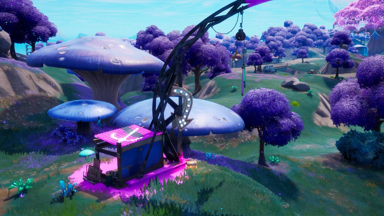 fortnite use the grapple glove to catch a zipline while airborne