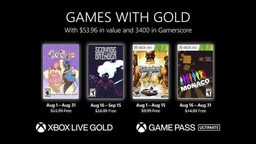 games with gold august 2022