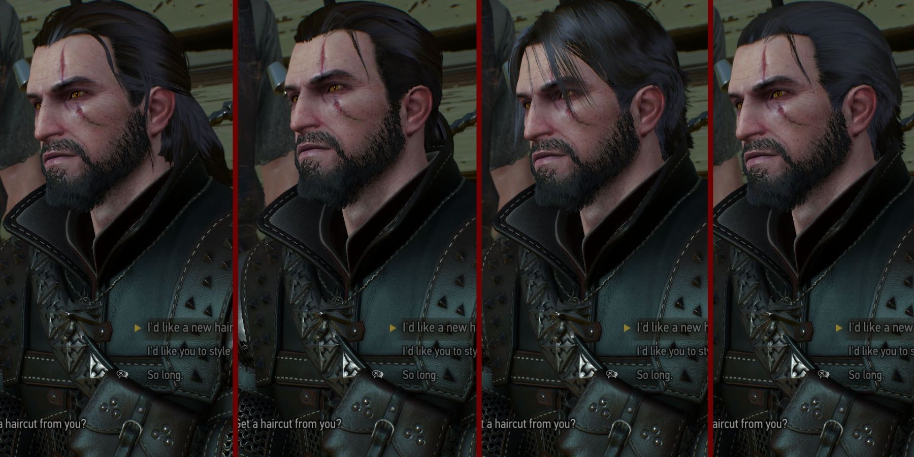 geralt with black hair in the witcher 3