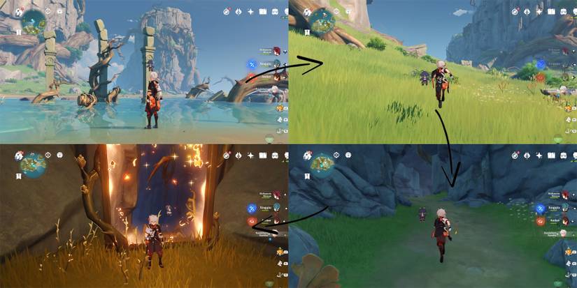 going to the puzzle again  through another road in genshin impact