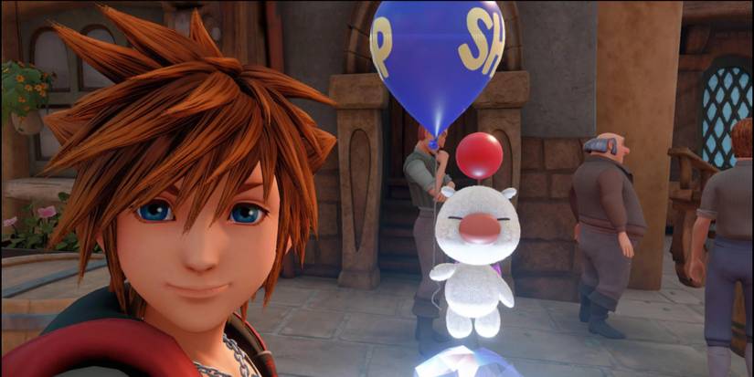 Sora and the Moogle Shop in Kingdom Hearts 3