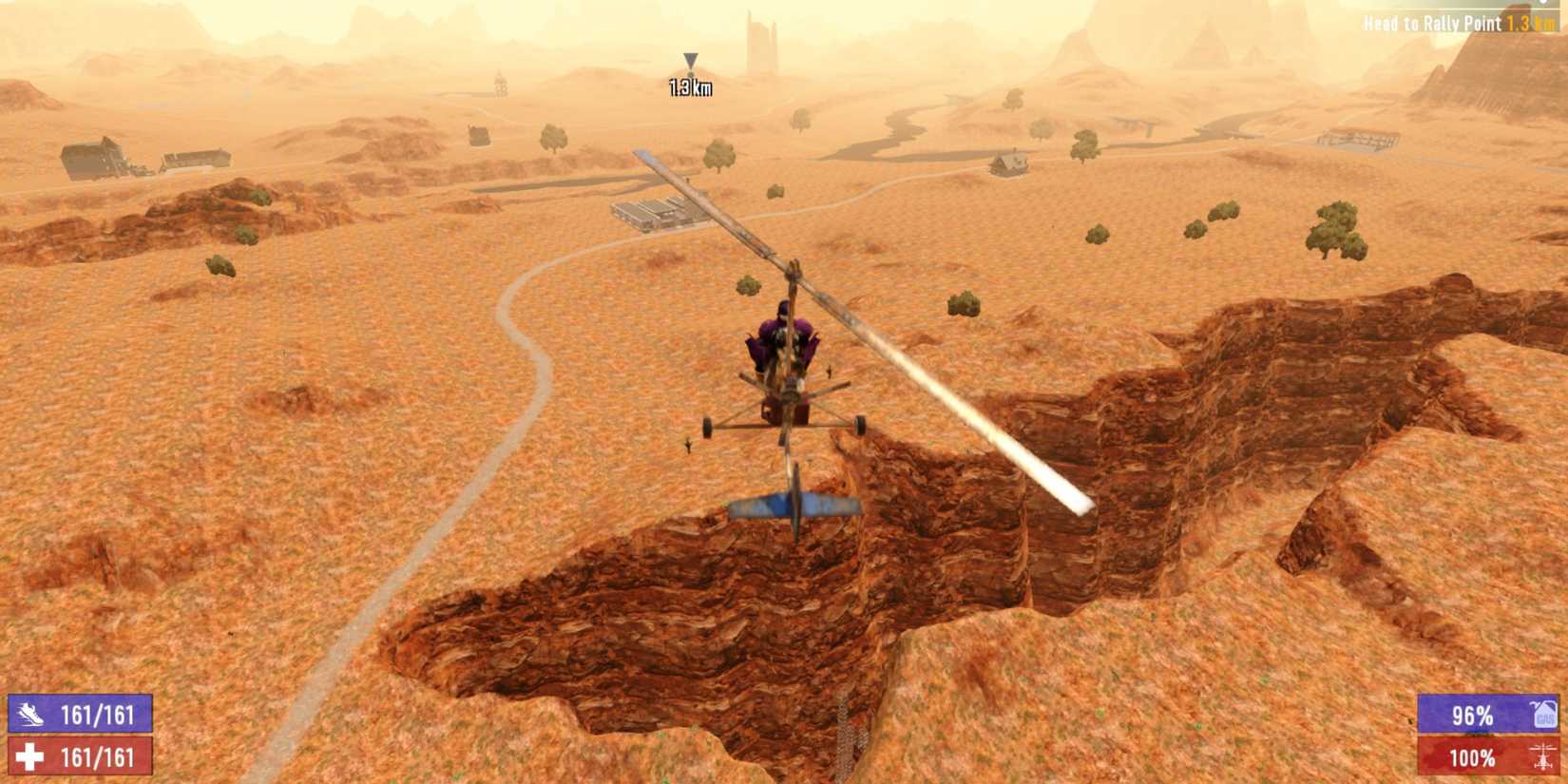 gyrocopter flying in air in 7 Days to Die