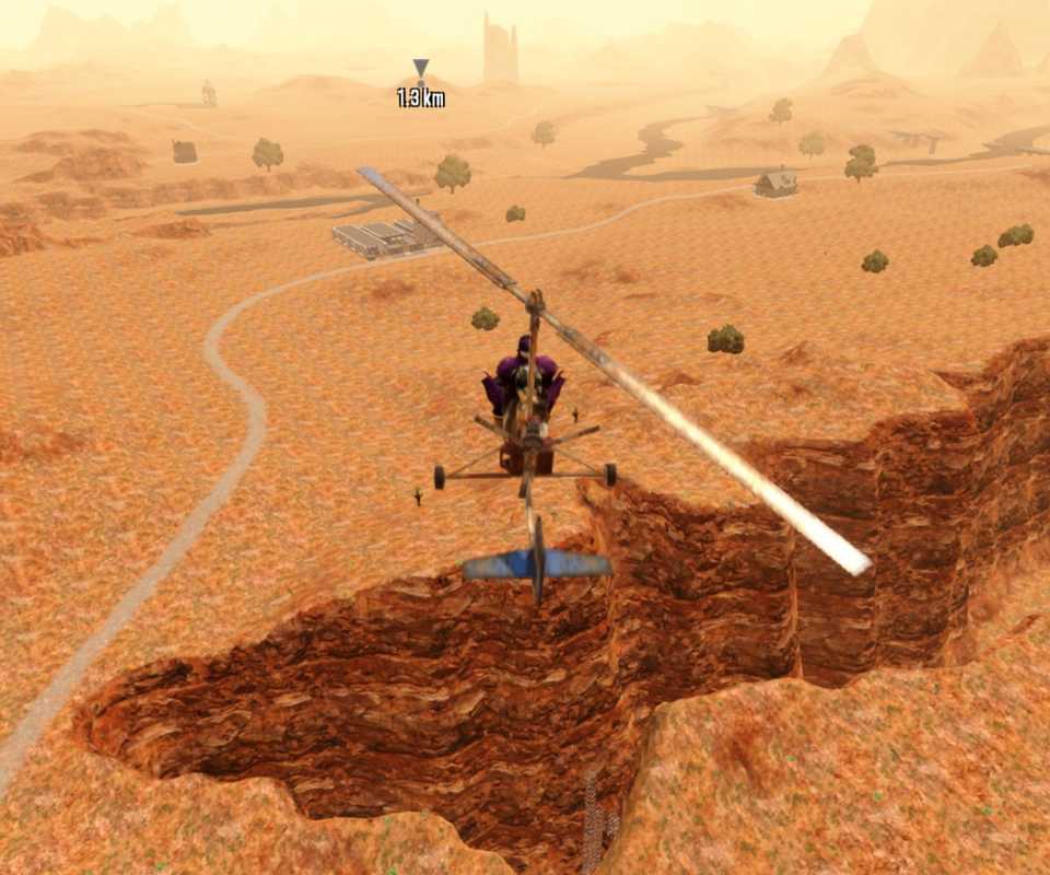 gyrocopter flying in air in 7 Days to Die