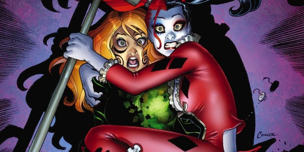 harley quinn and poison ivy looking scared