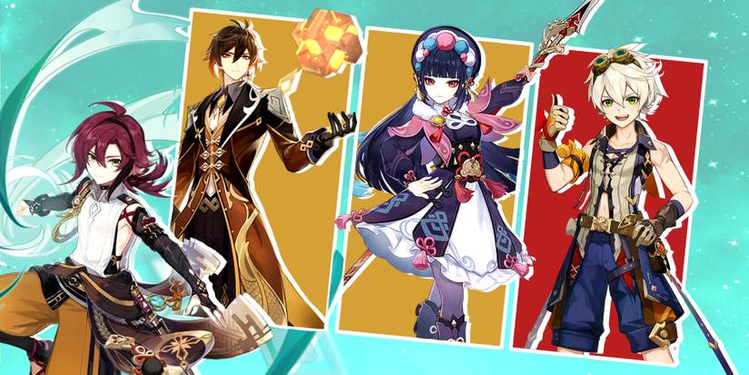 heizou, zhongli, yunjin, and bennett in genshin impact