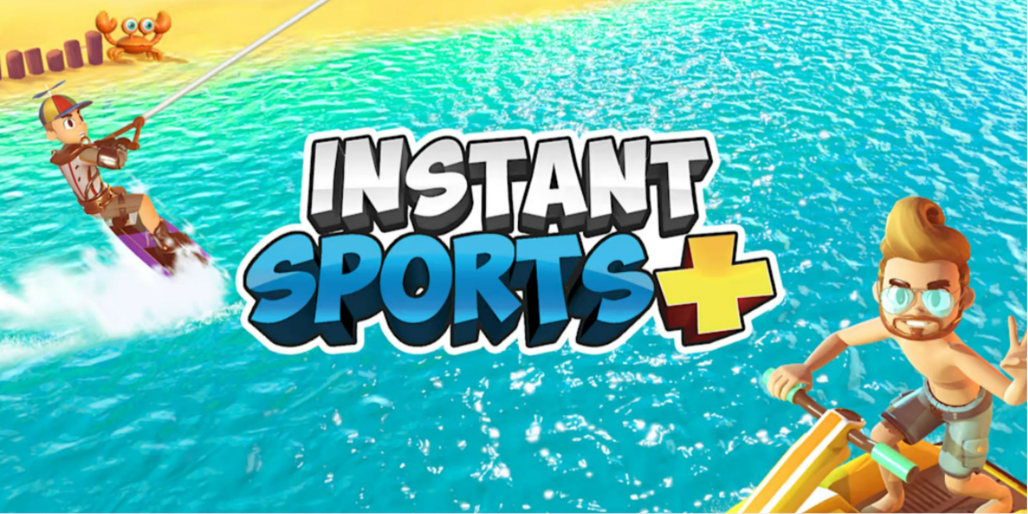 instant sport plus main logo with two characters doing summer sports