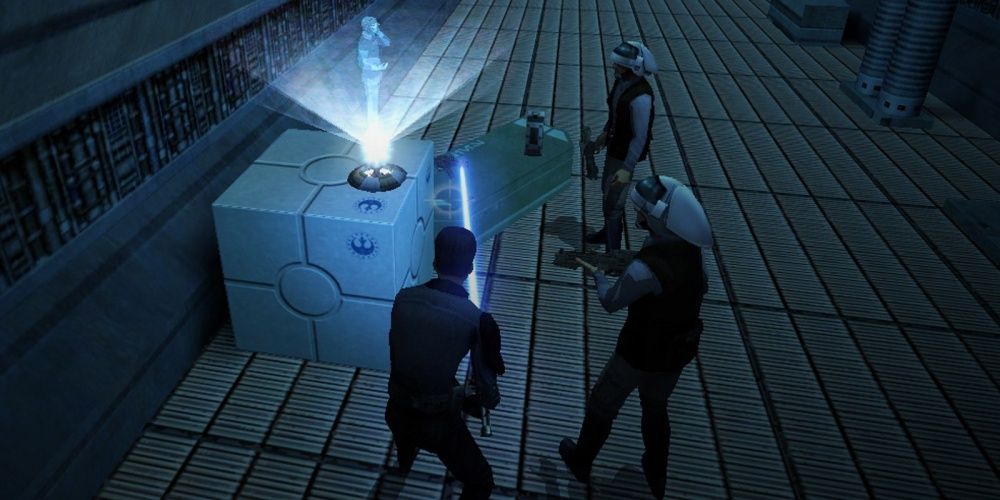 jedi with a star wars hologram