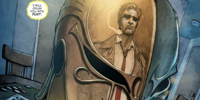 john constantine reflection in doctor fate helmet
