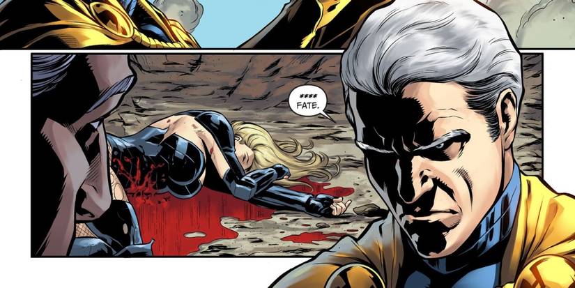 kent nelson looking at a dead black canary