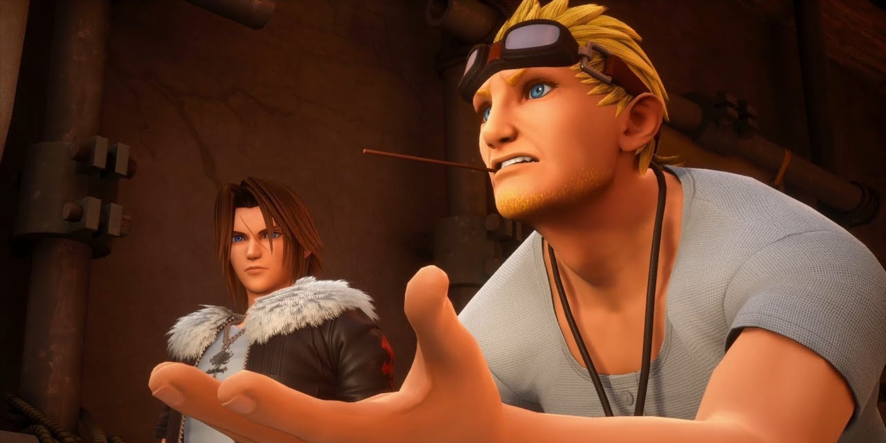 Cid and Leon in Kingdom Hearts 3 Re Mind