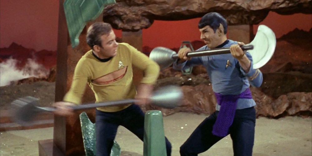 kirk and spock fighting to the death