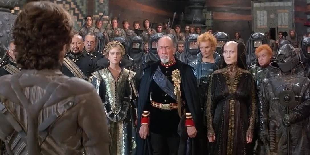 Paul Atreides faces various members of the Landsraad in the 1984 film Dune