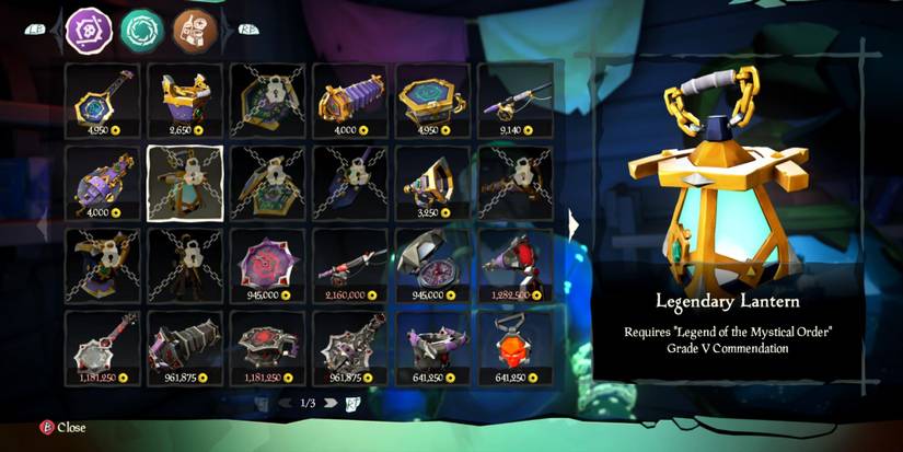 Legendary Lantern in the Athena's Fortune shop in Sea of Thieves