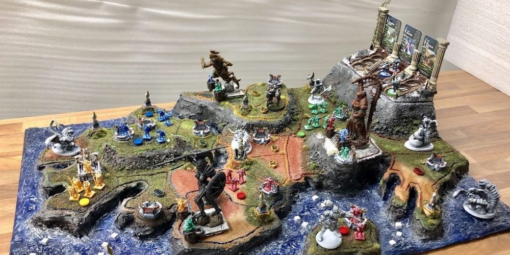 lords of hellas board game with painted map and miniatures