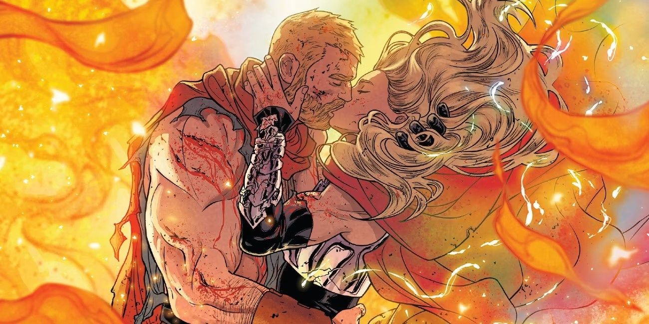 mighty thor and thor kissing