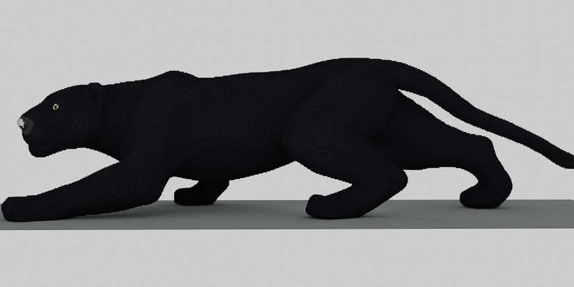 Image of a Minecraft-style black panther.