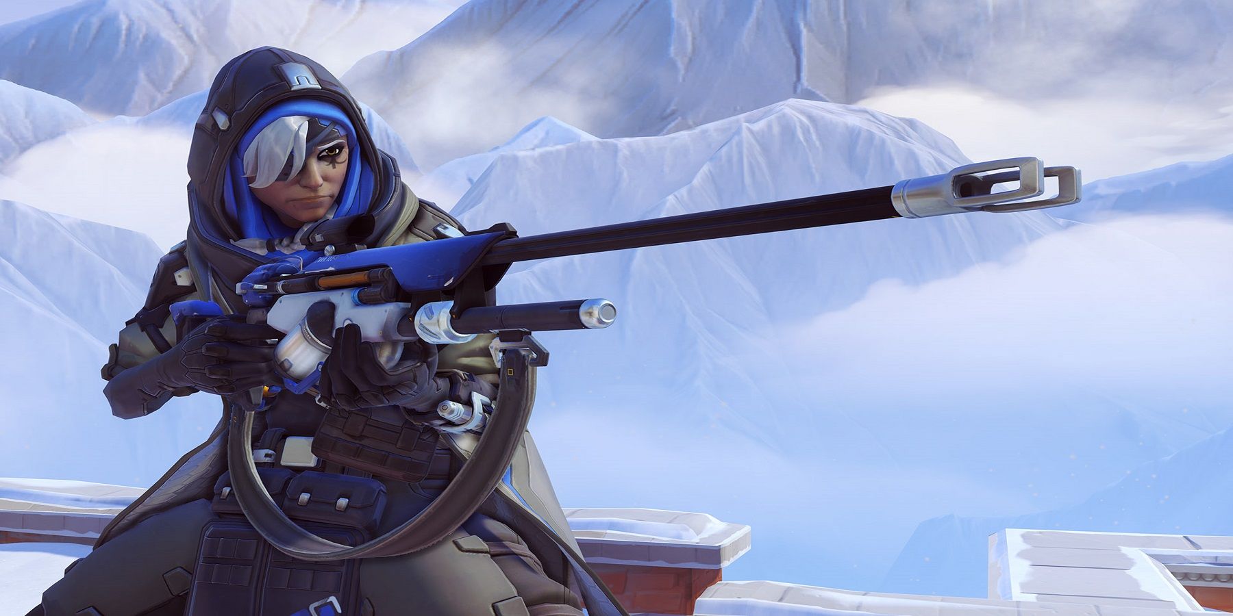An Overwatch player uses Ana's sleeper dart to near perfection to drop an enemy Widowmaker into a minefield.