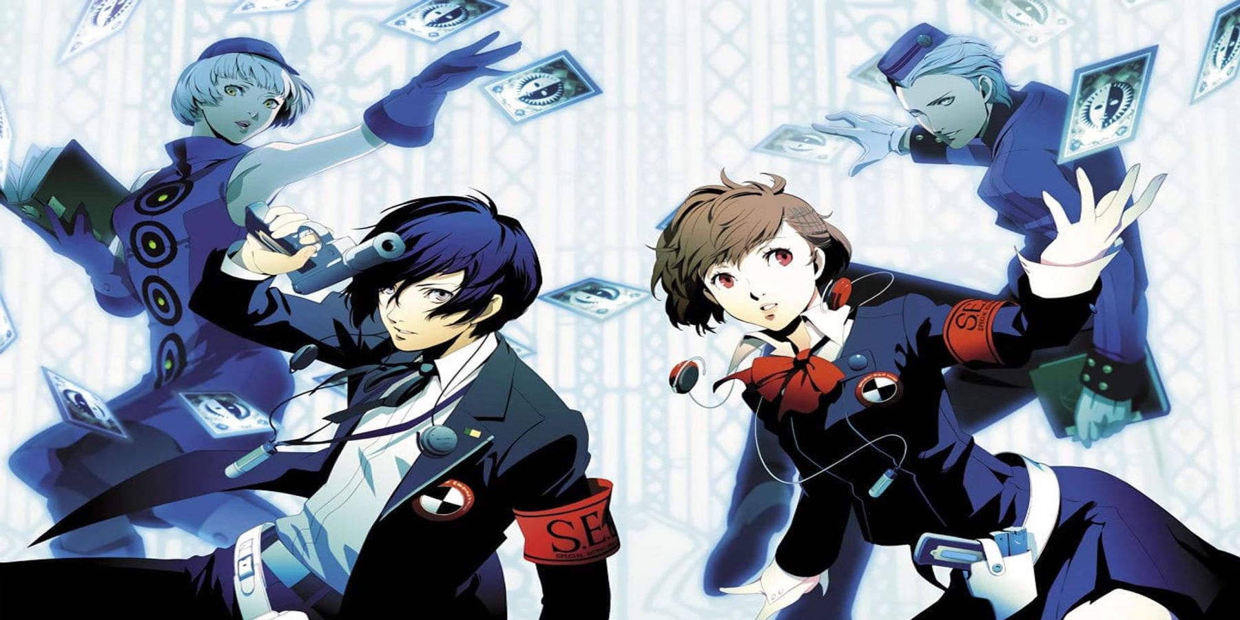 persona 3 portable protagonists with elizabeth and theodore