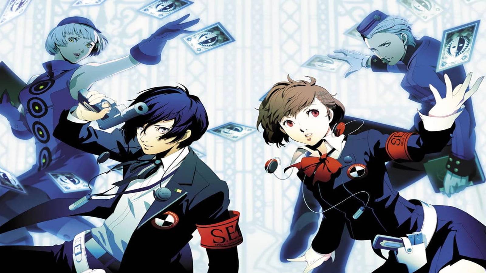 persona 3 portable protagonists with elizabeth and theodore