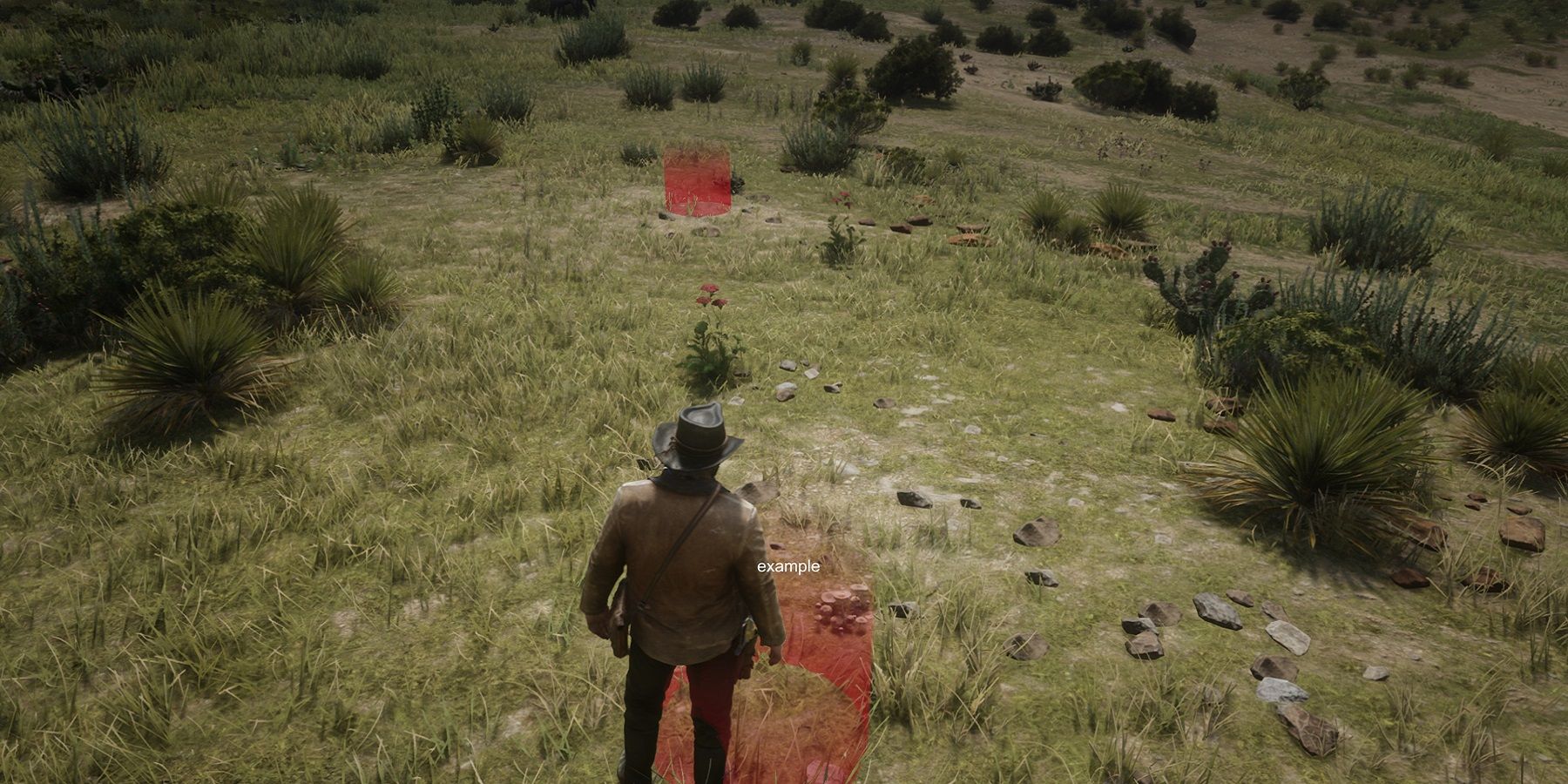 Image from Red Dead Redemption 2 showing Arthur Morgan about to enter a red portal.