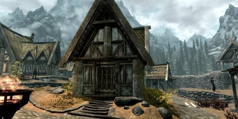 Screenshot from The Elder Scrolls 5: Skyrim showing Breezehome in Whiterun.
