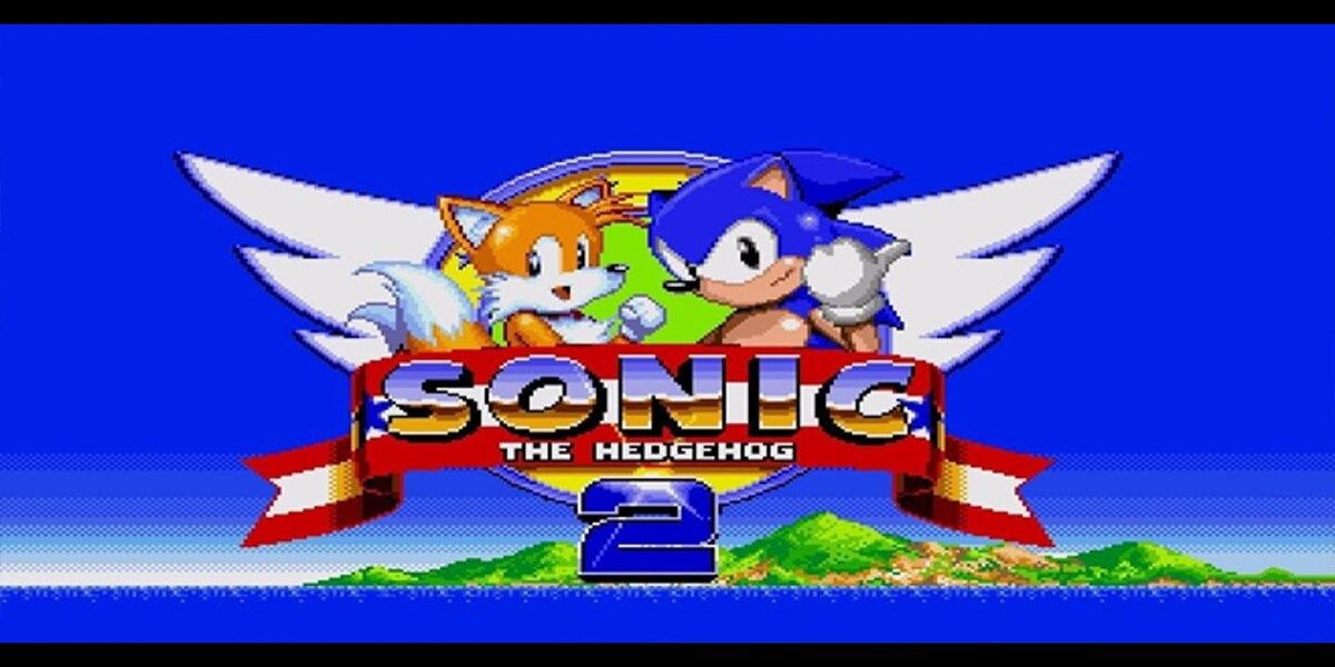 Sonic 2 title art with Sonic and Tails
