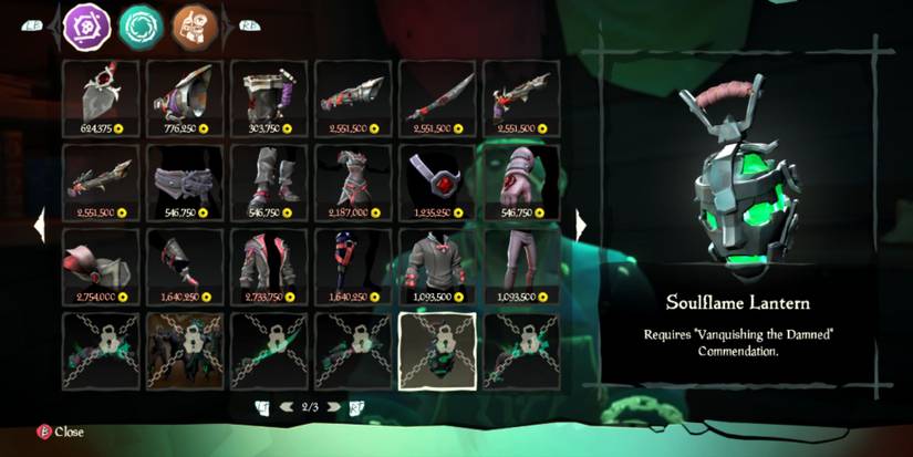 Soulflame Lantern in the Sea of Thieves Athena's Fortune shop.