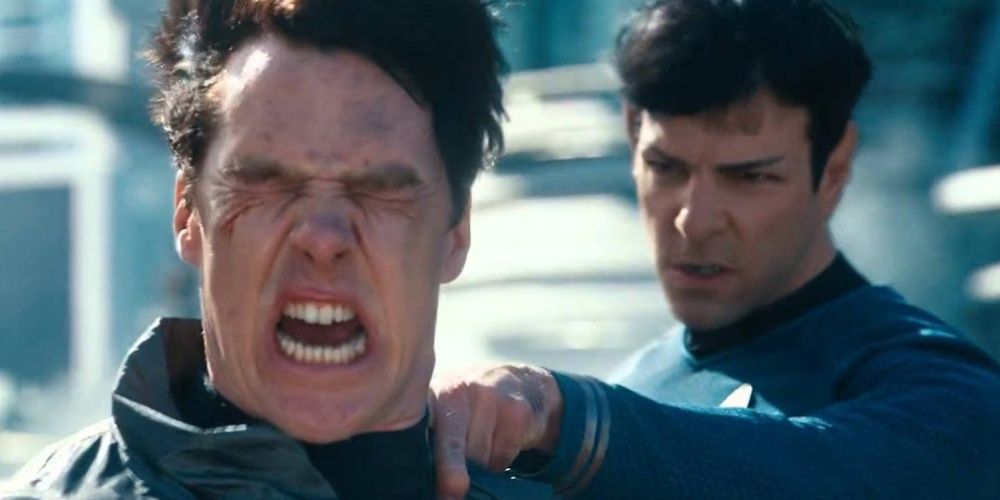 spock using vulcan death grip on khan