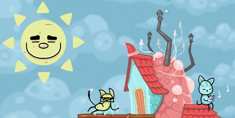 Screencap from Mushroom Cats with cat npcs