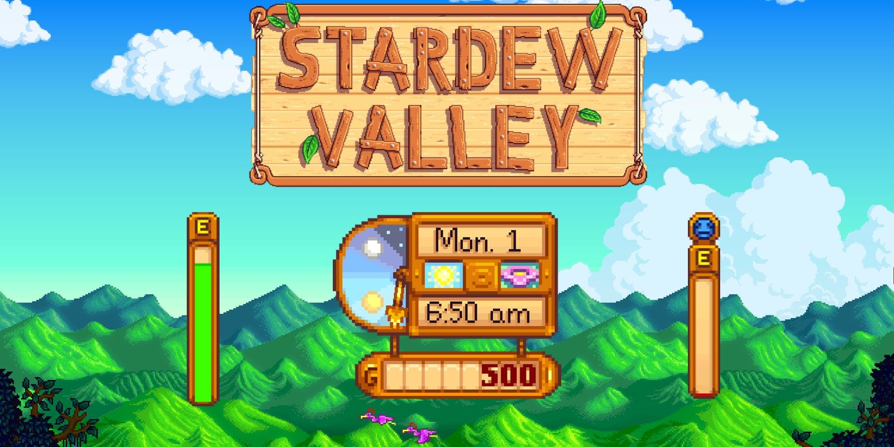 stardew valley logo and time