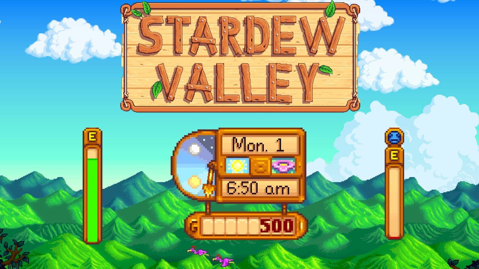 stardew valley logo and time