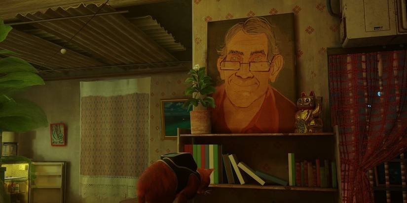 screenshot of tf2 medic mural in Stray