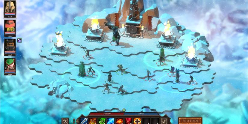 the party battling in an ice temple