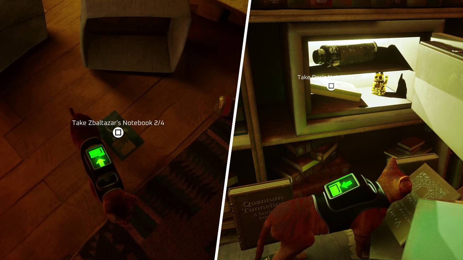 Two of the four notebooks that players need to find in Chapter 4 of Stray