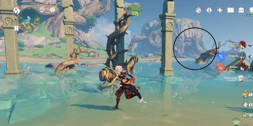 switching the isle and lowering the mountain in genshin impact