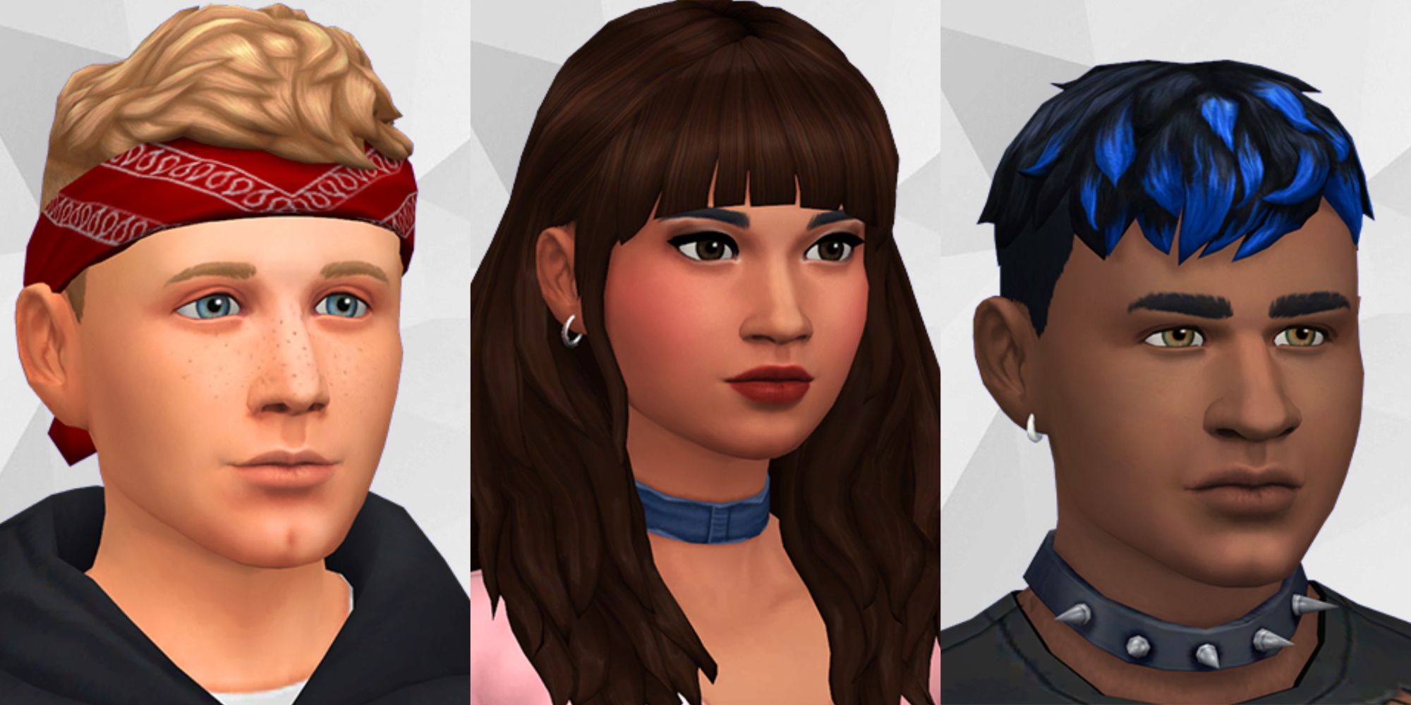 sims 4 cc featuring 3 hairs for teen sims