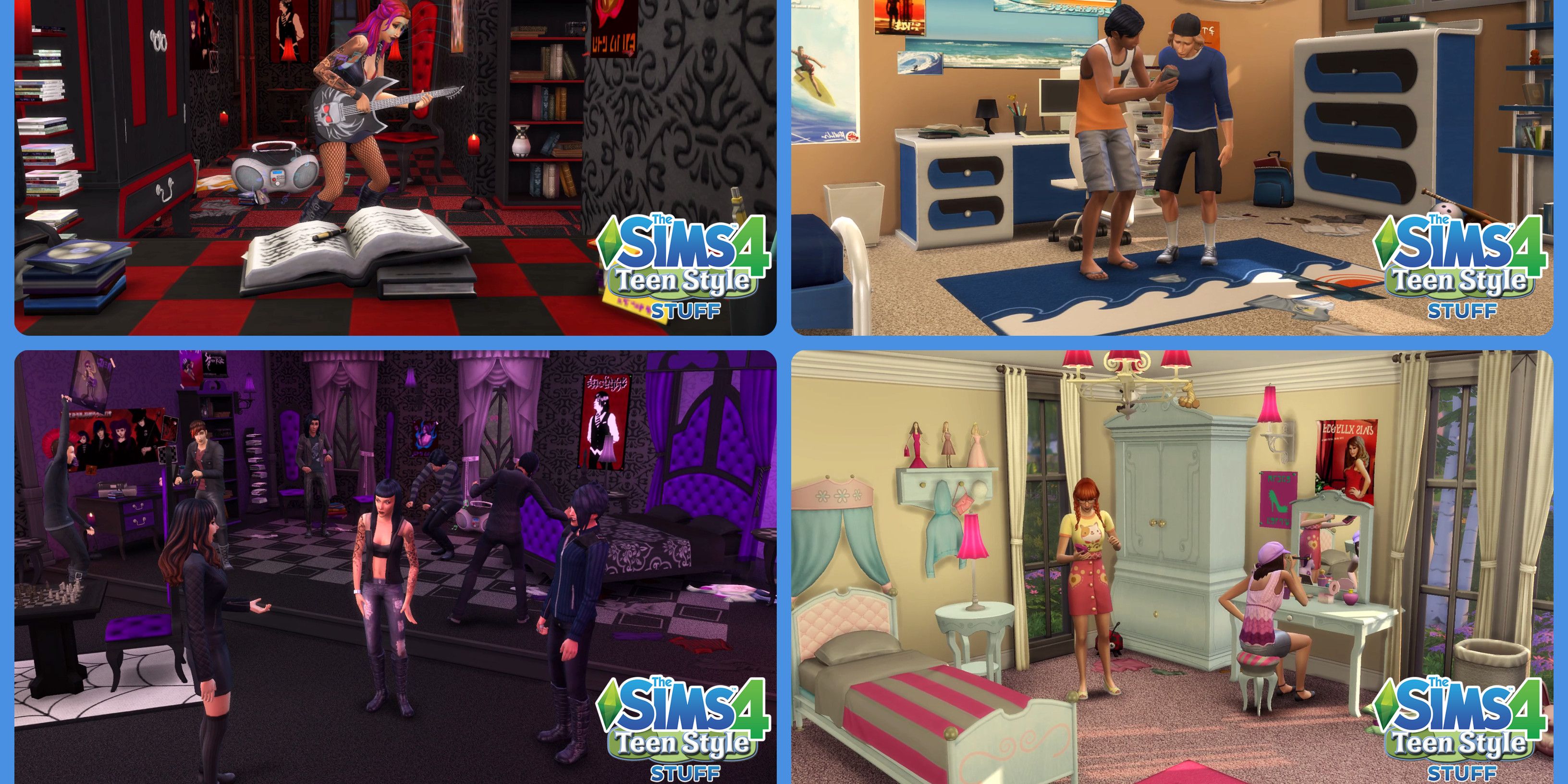 a cc collection of build/buy items for teen sims